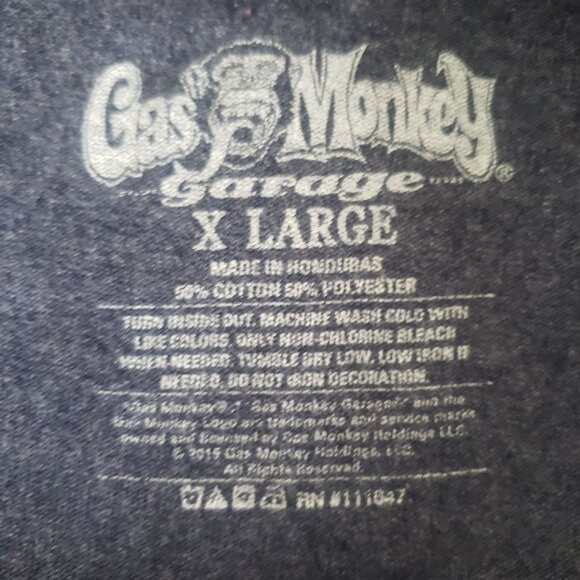Gas Money Garage T-Shirt Dallas Texas Kustom Builds Blue XL - Picture 4 of 4